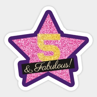 5th Birthday Gifts Women Fabulous - Pink Gold Sticker